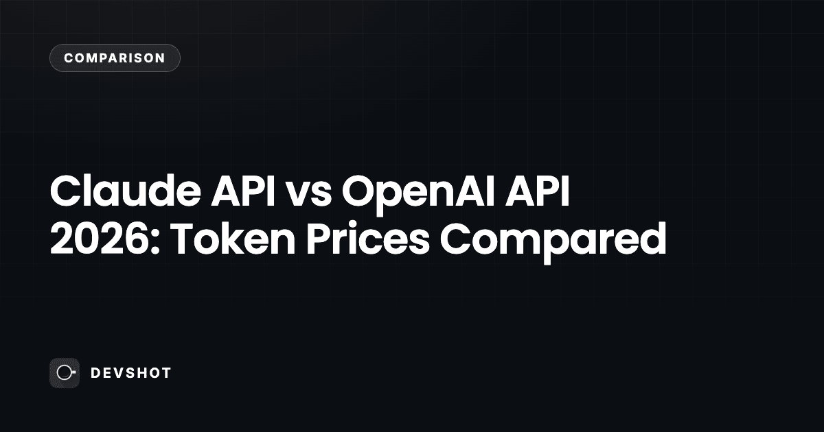 Claude API vs OpenAI API 2026: Token Prices Compared