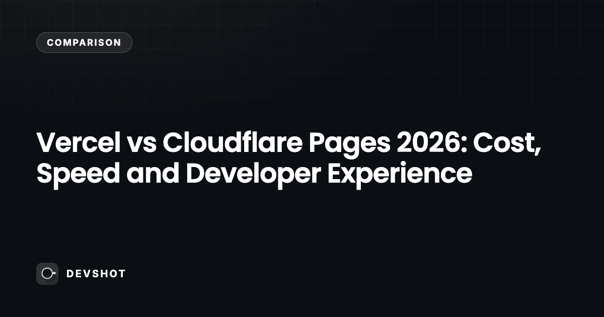 Vercel vs Cloudflare Pages 2026: Cost, Speed and Developer Experience